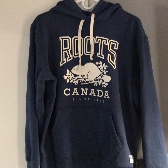 roots blue hoodie
